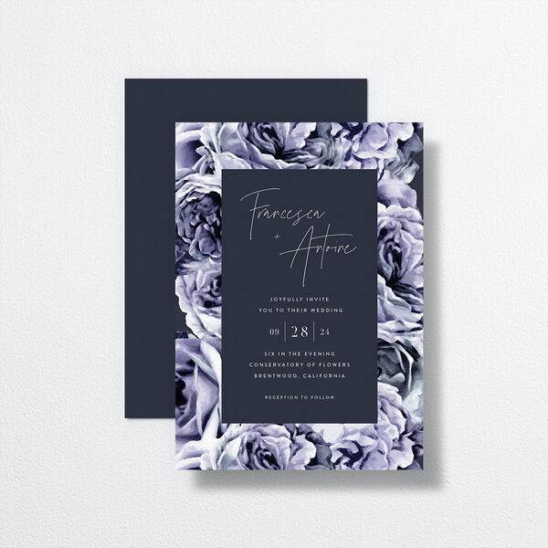 Rose Garden Wedding Invitations by Vera Wang front-and-back