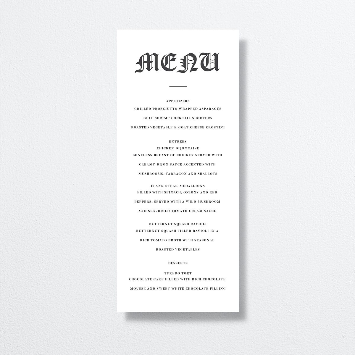 I Do Menus by Vera Wang front in white