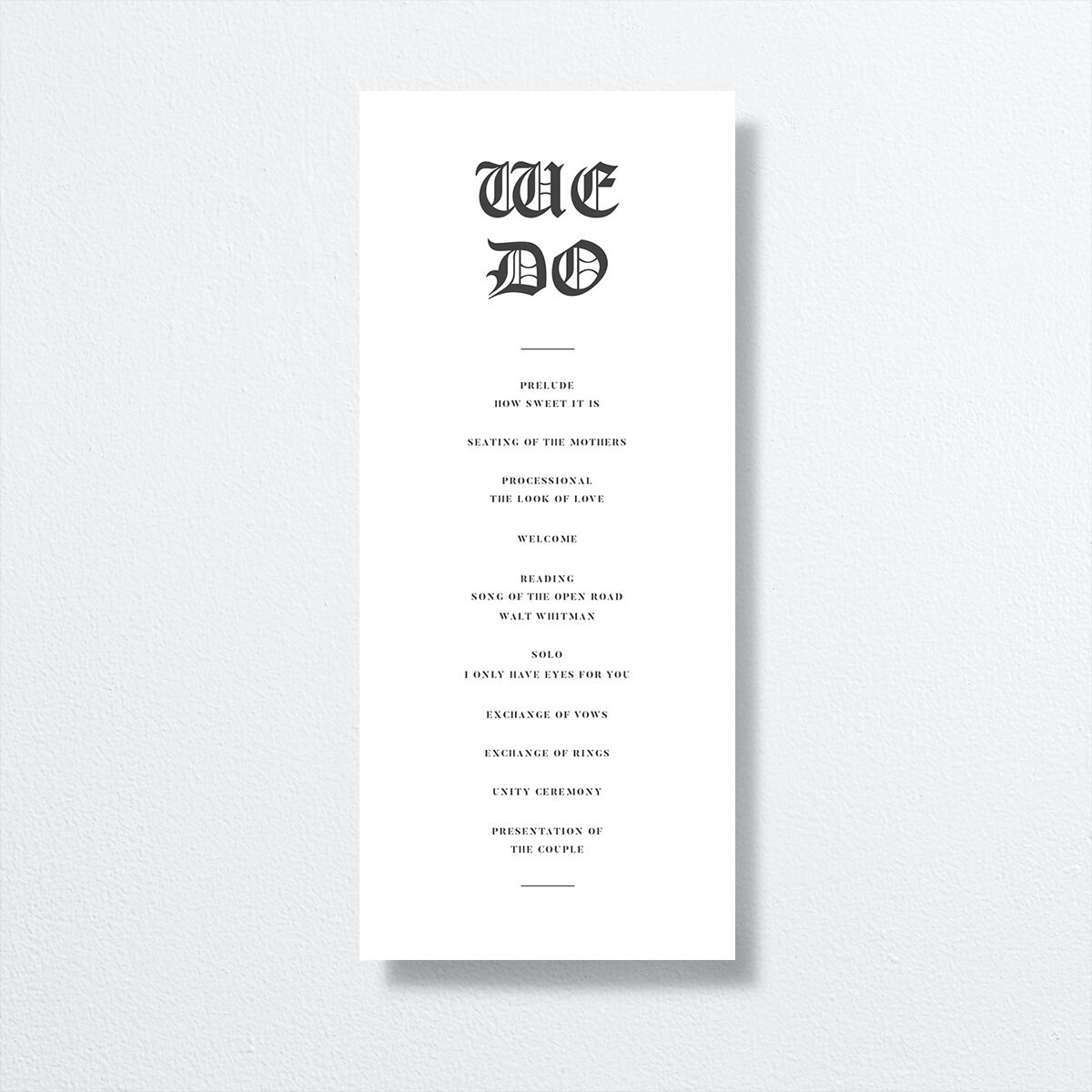 I Do Wedding Programs by Vera Wang front in white