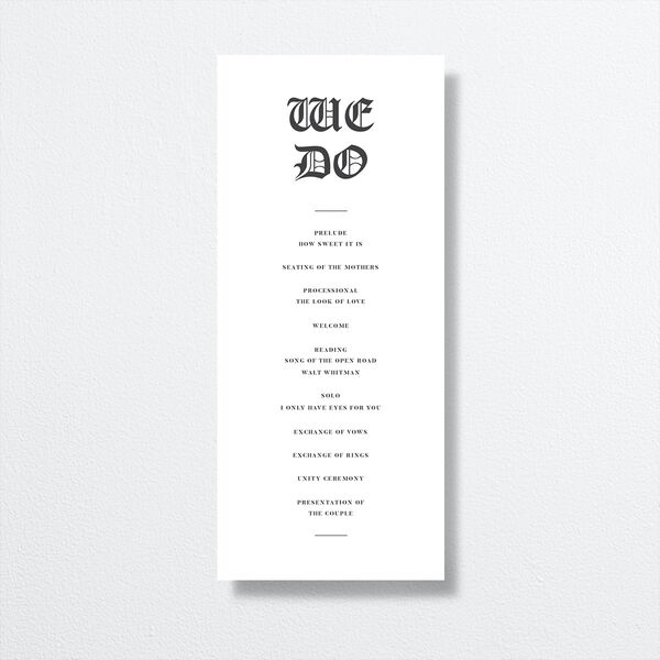 I Do Wedding Programs by Vera Wang front
