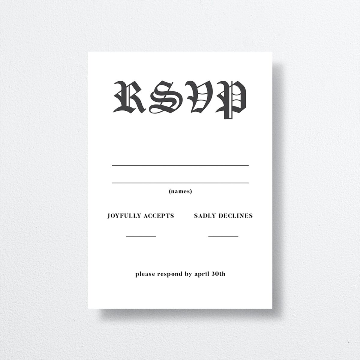 I Do Wedding Response Cards by Vera Wang front in white