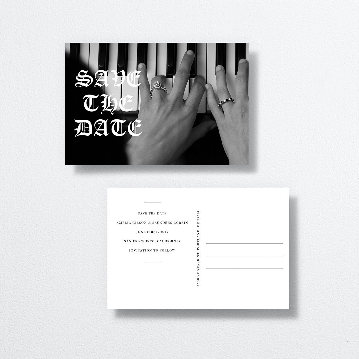 I Do Save The Date Postcards by Vera Wang front-and-back in white