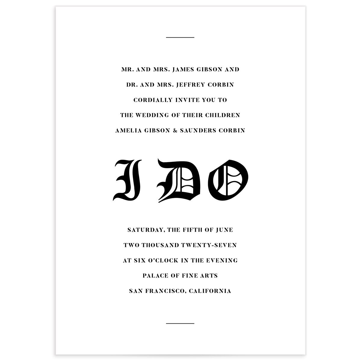 I Do Wedding Invitations by Vera Wang