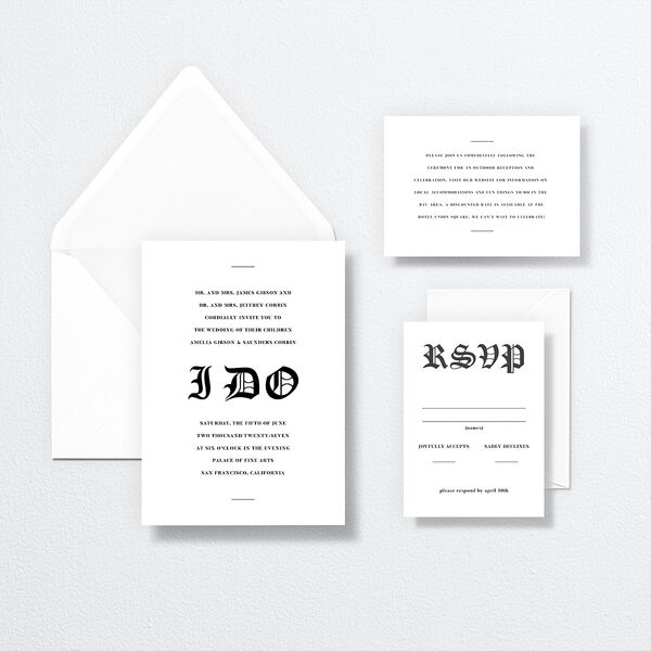 I Do Wedding Invitations by Vera Wang Pure White Signature No
