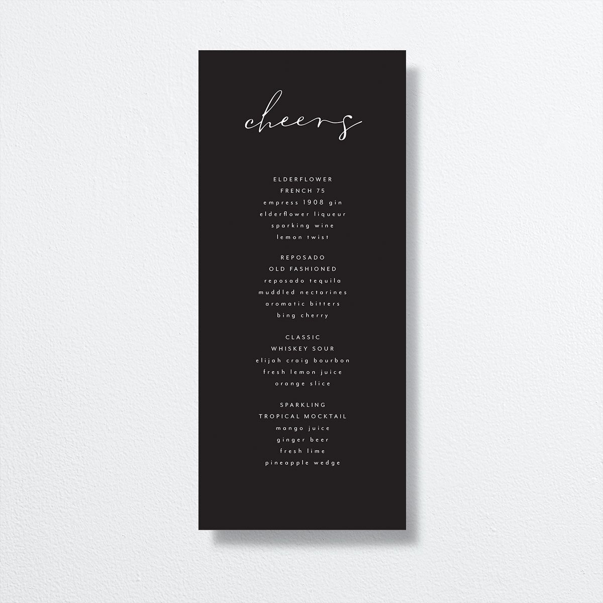 Forever Menus by Vera Wang front in Black