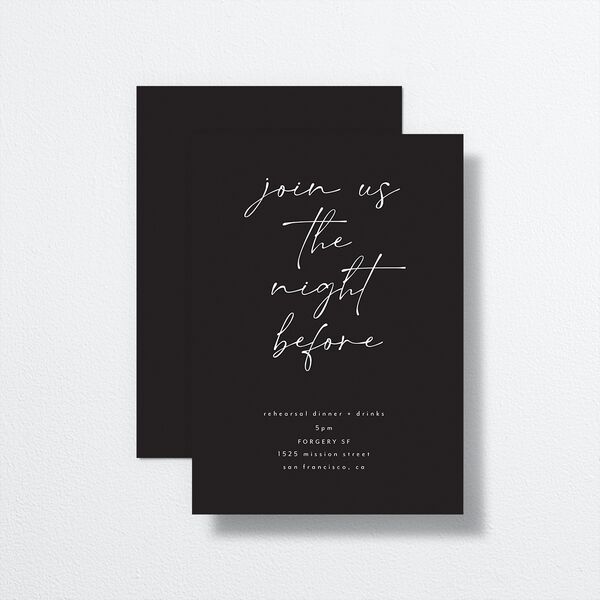 Forever Rehearsal Dinner Invitations by Vera Wang front-and-back in Black