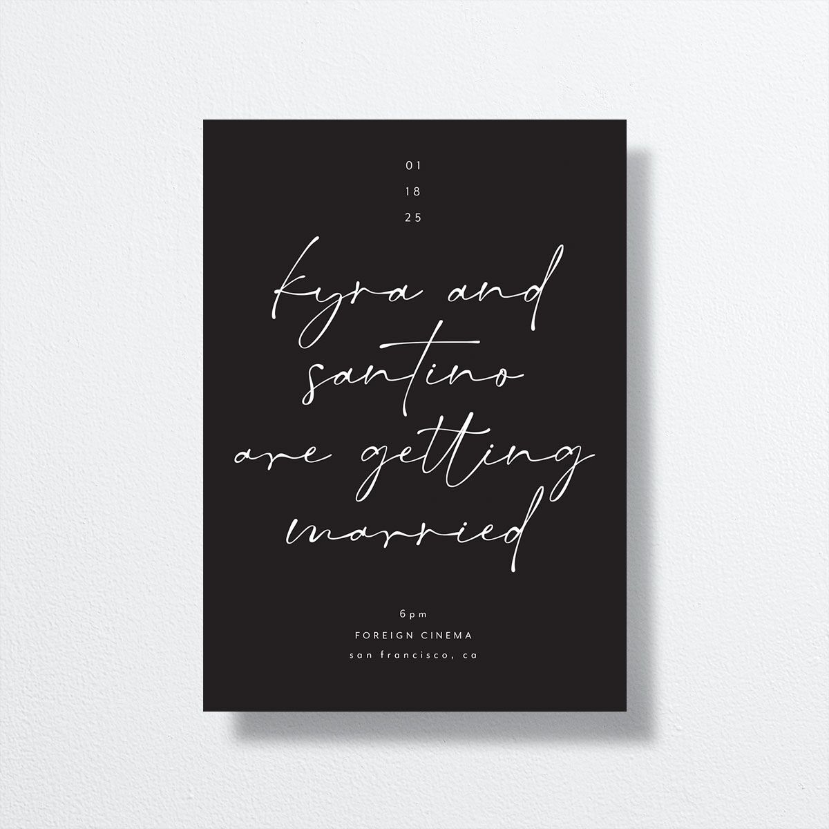 Forever Wedding Invitations by Vera Wang front in black