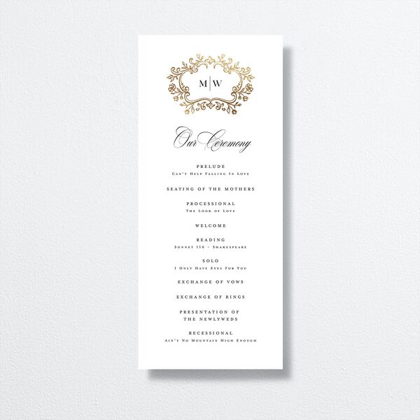 Opulences Wedding Programs by Vera Wang front