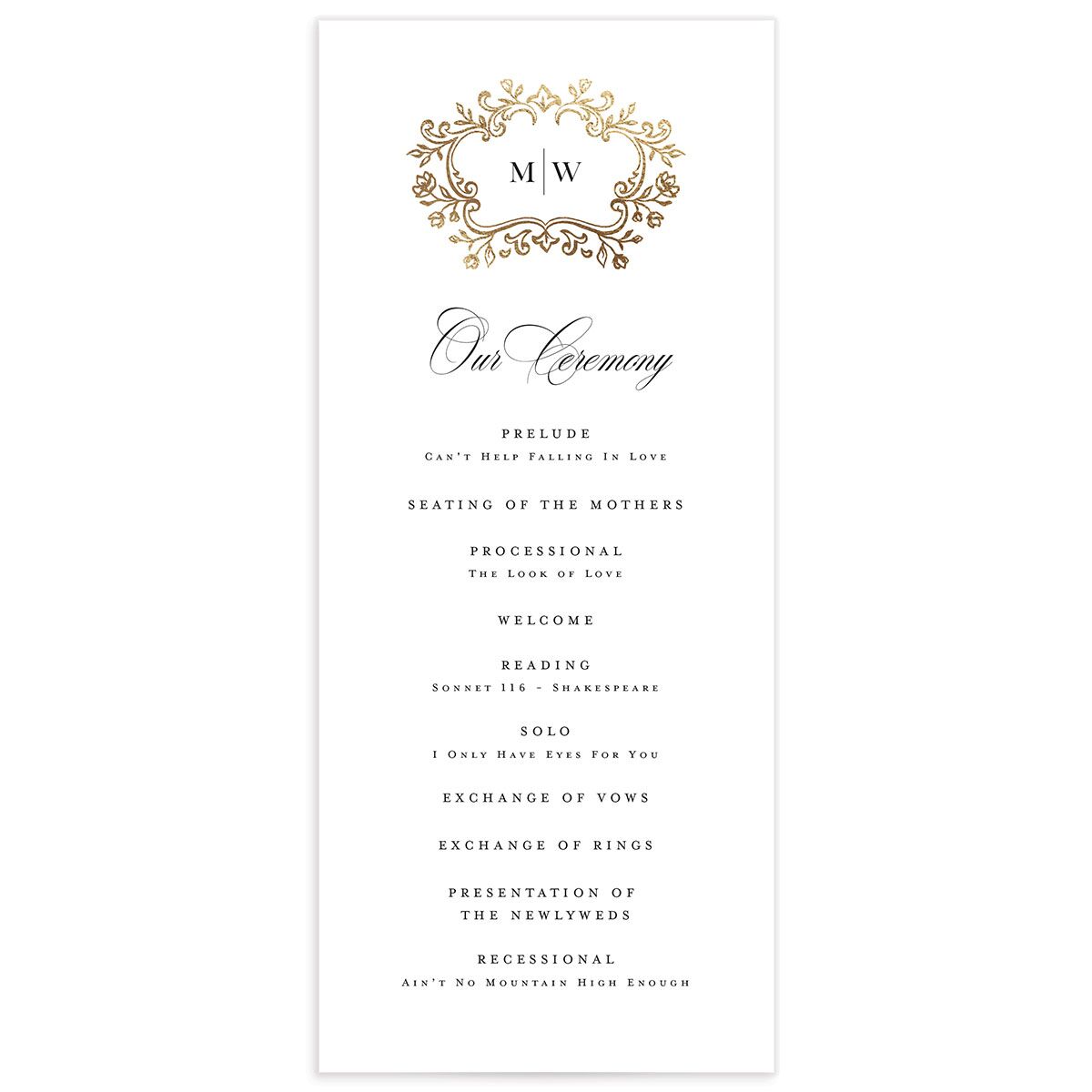 Opulences Wedding Programs by Vera Wang