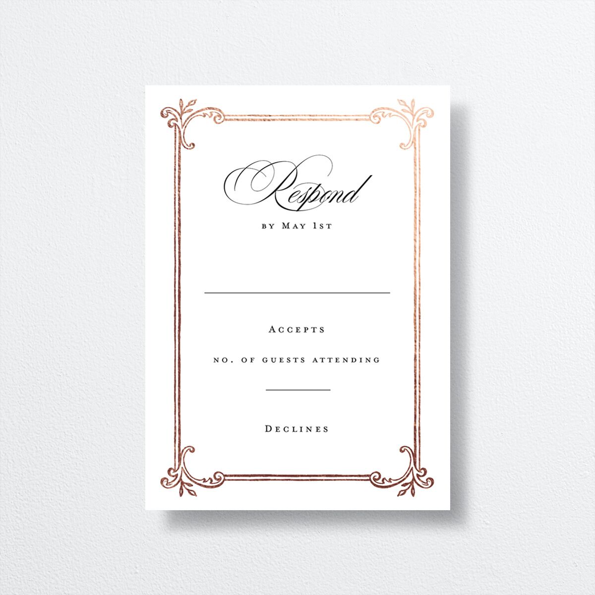 Opulences Wedding Response Cards by Vera Wang front in white