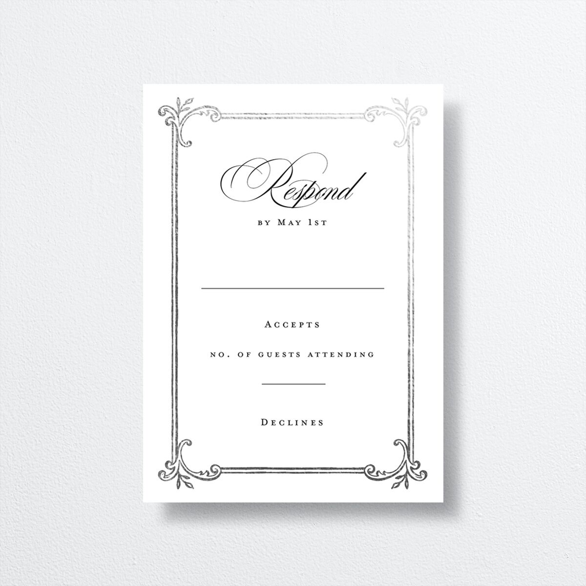 Opulences Wedding Response Cards by Vera Wang front in white
