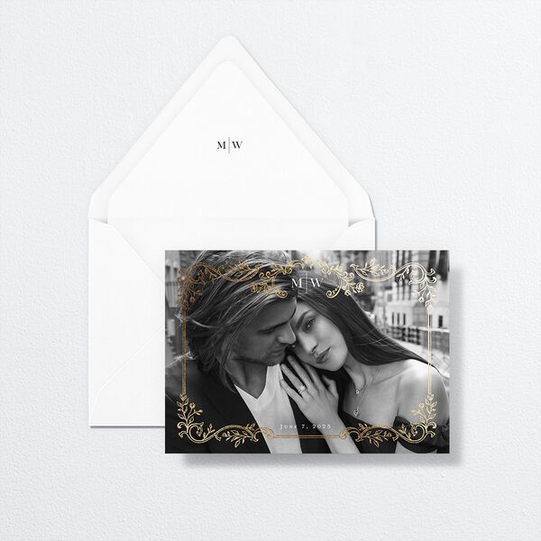 Opulences Save The Date Cards by Vera Wang envelope-and-liner