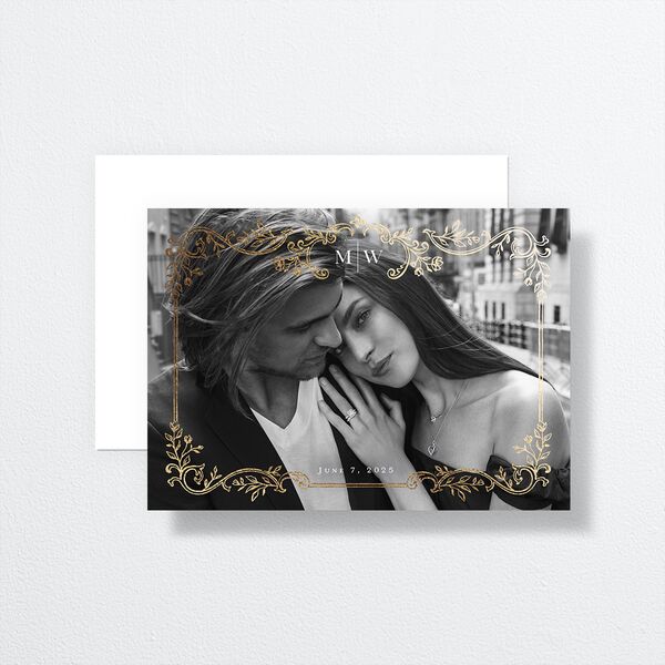 Opulences Save The Date Cards by Vera Wang front-and-back