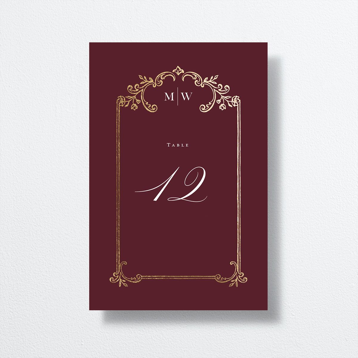 Opulences Table Numbers by Vera Wang Gold Burgundy Signature