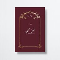 Opulences Table Numbers by Vera Wang Gold Burgundy Signature