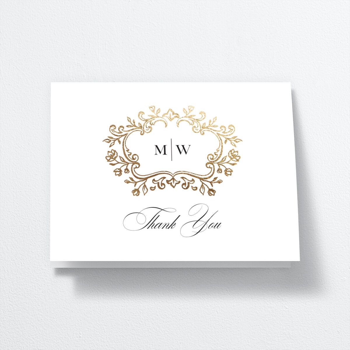 Opulences Thank You Cards by Vera Wang front in white