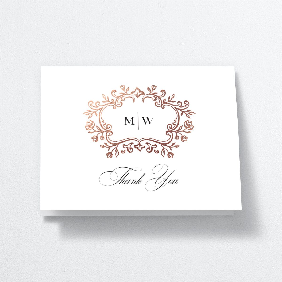 Opulences Thank You Cards by Vera Wang front in white