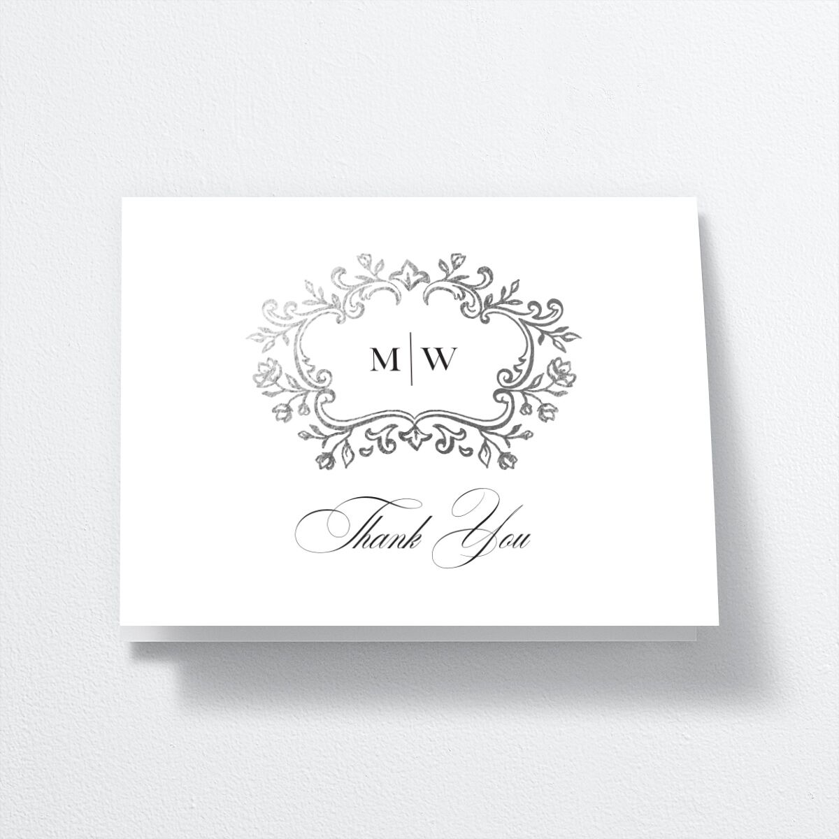 Opulences Thank You Cards by Vera Wang front in white