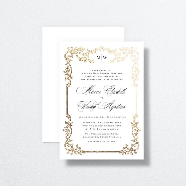 Opulences Wedding Invitations by Vera Wang front-and-back