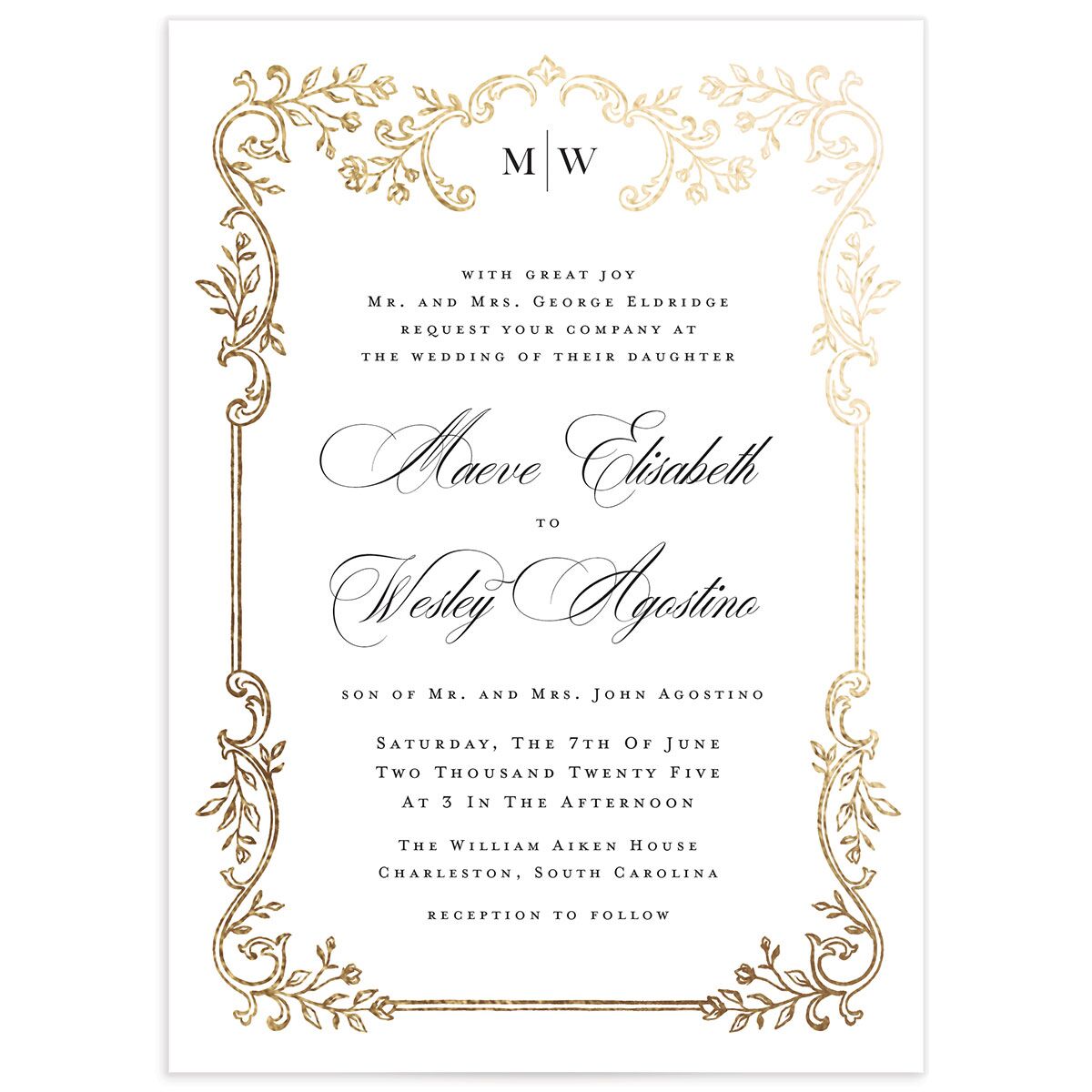 Opulences Wedding Invitations by Vera Wang