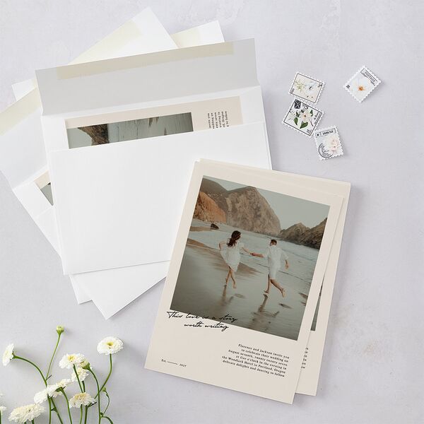 Vintage Film Photo Wedding Invitations Sand Signature Blank No Standard