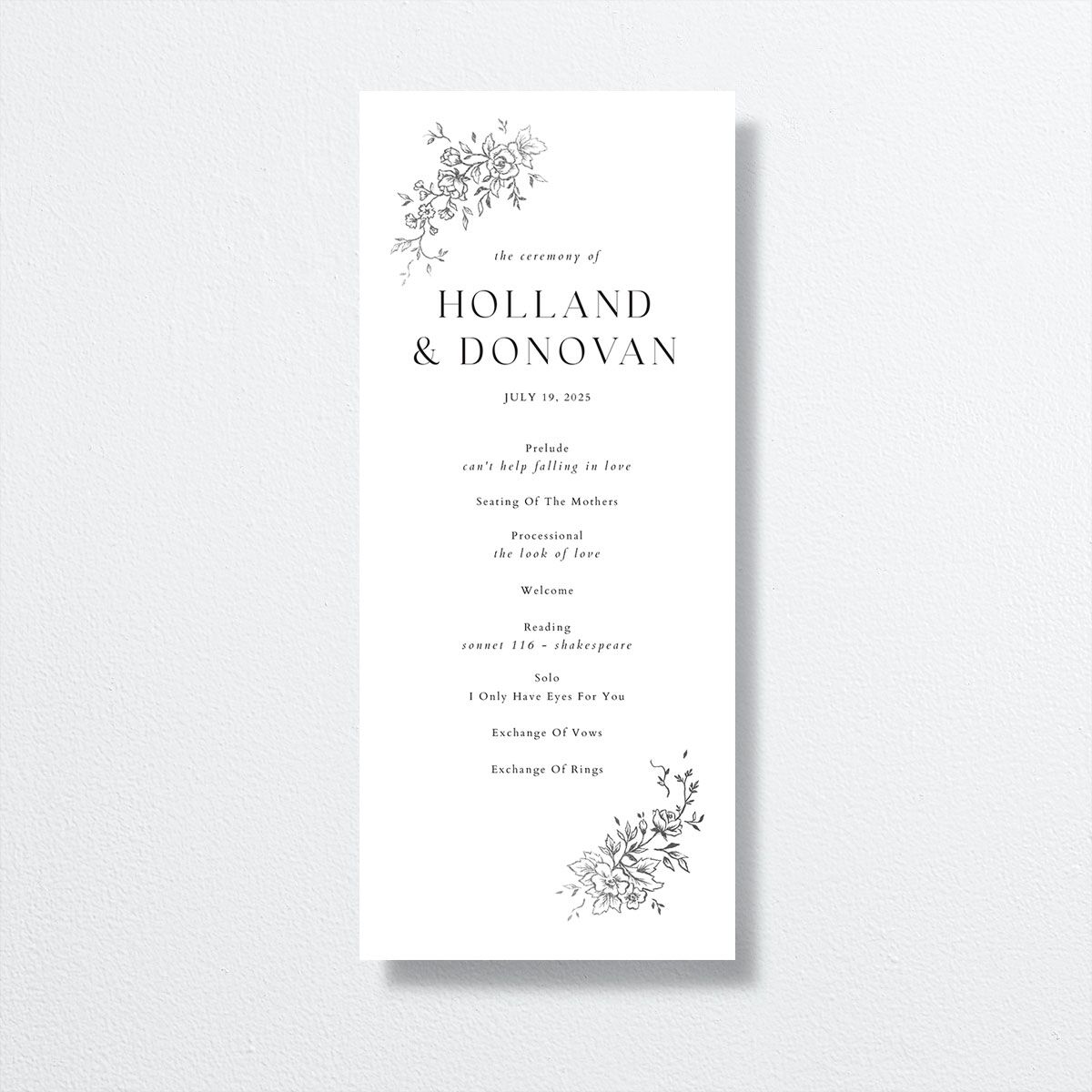 Delicacy Wedding Programs by Vera Wang front