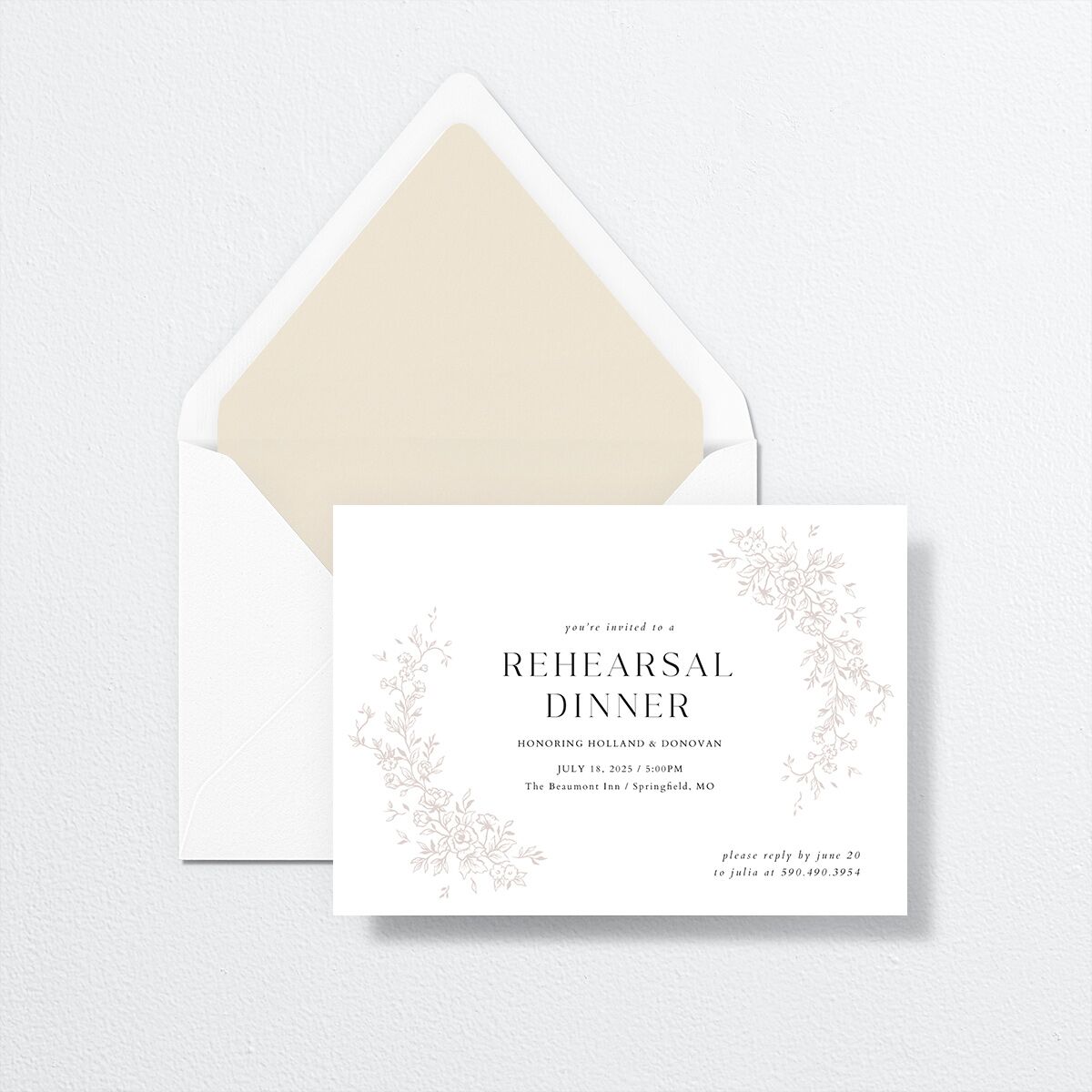 Delicacy Rehearsal Dinner Invitations by Vera Wang Pure White Signature