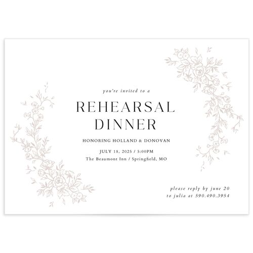 Delicacy Rehearsal Dinner Invitations by Vera Wang - 