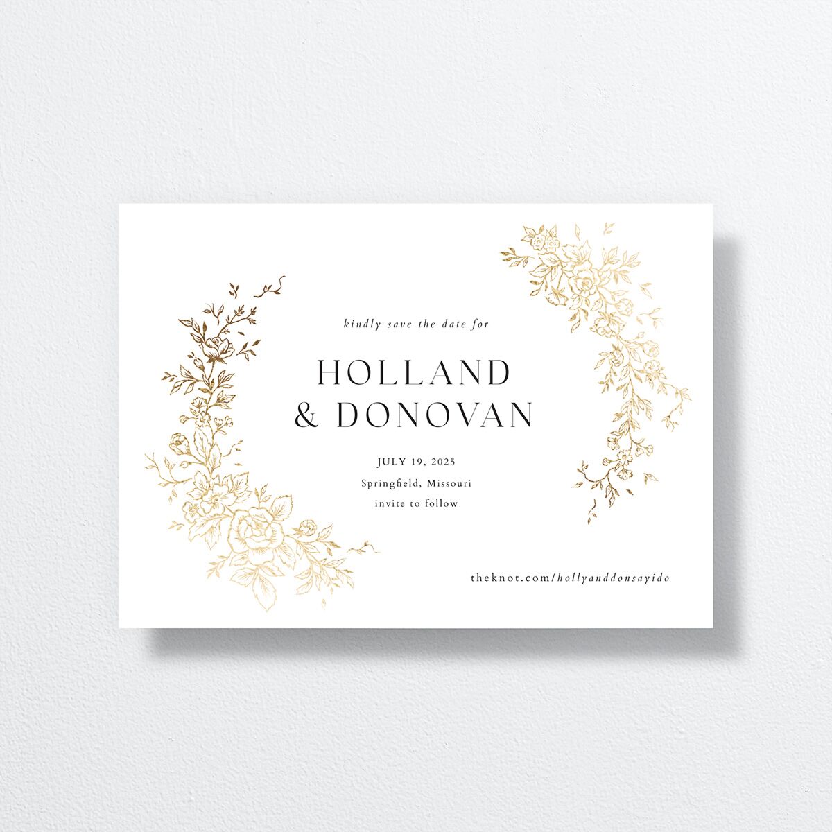 Delicacy Save The Date Cards by Vera Wang front in white