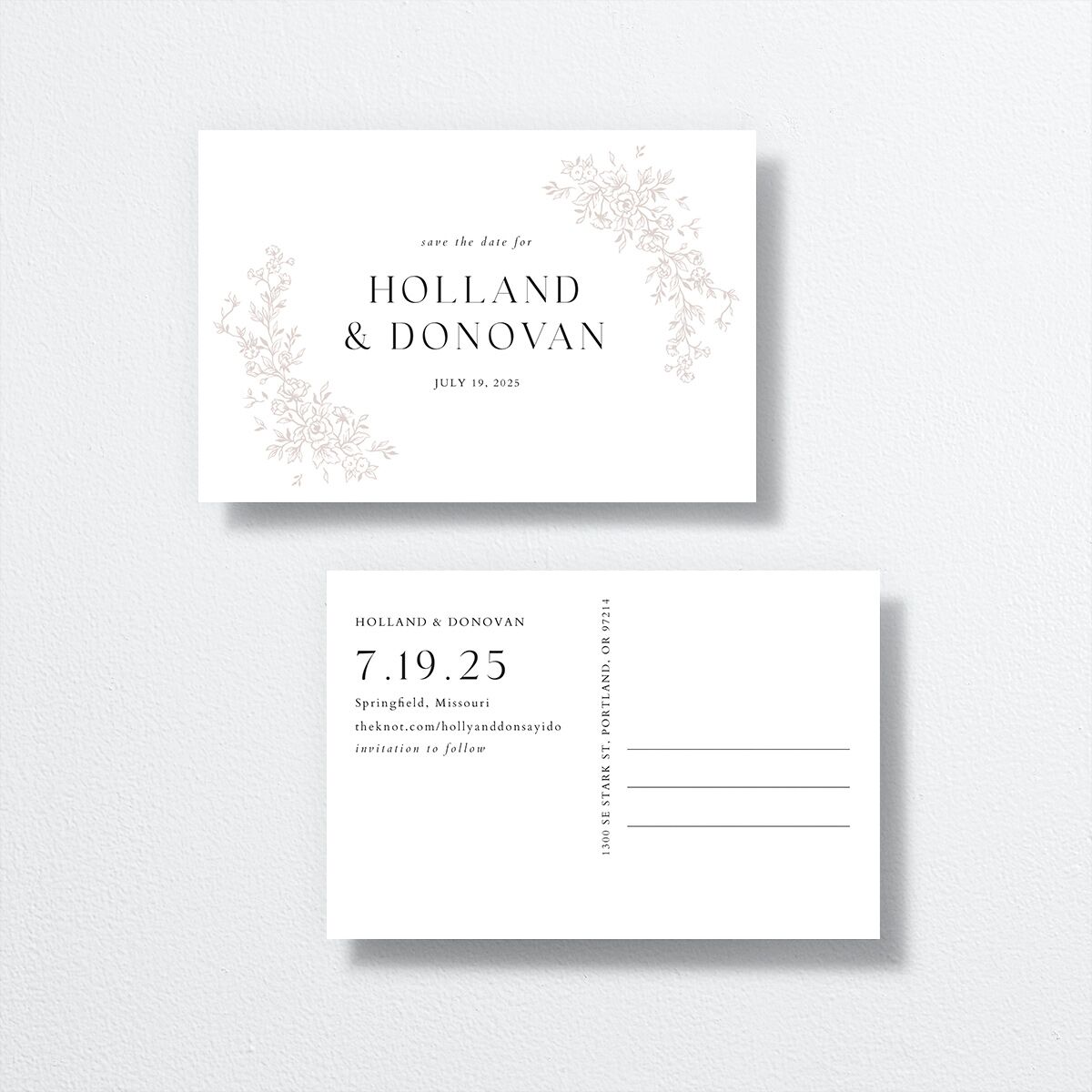 Delicacy Save The Date Postcards  by Vera Wang Pure White