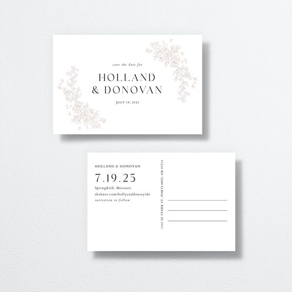 Delicacy Save The Date Postcards  by Vera Wang Pure White