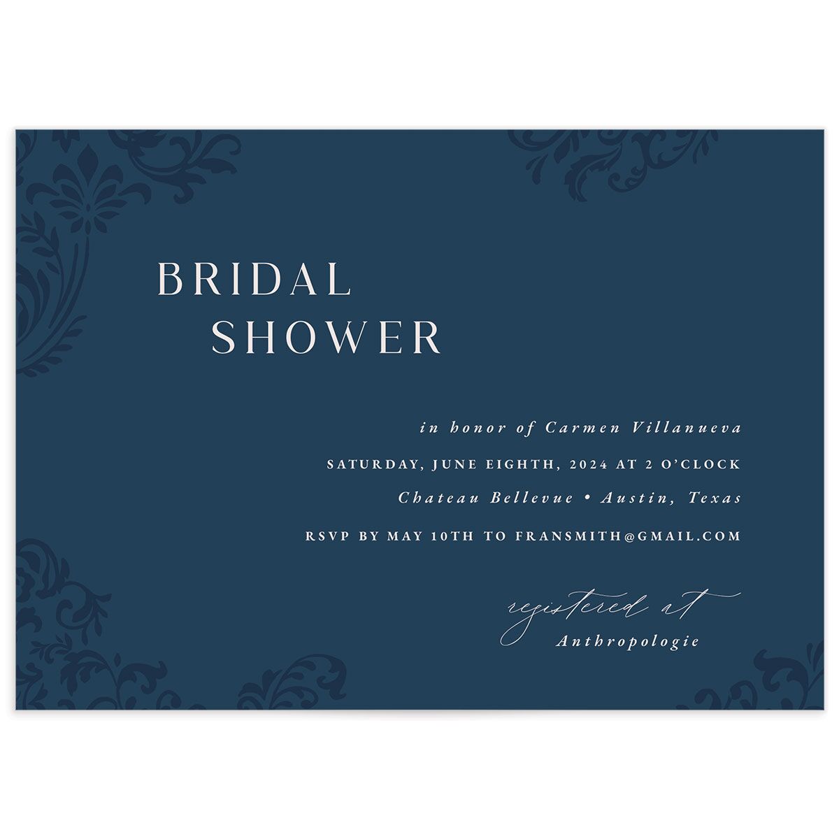 Bolero Bridal Shower Invitations by Vera Wang