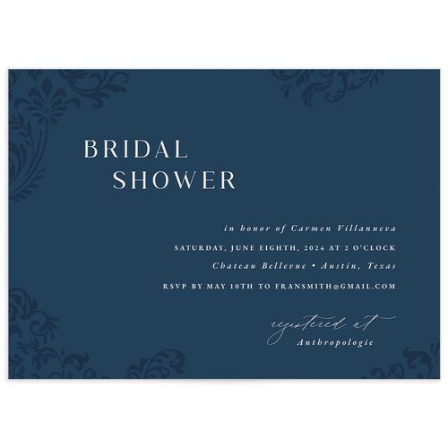 Bolero Bridal Shower Invitations by Vera Wang - Blue