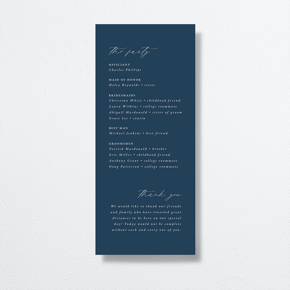 Bolero Wedding Programs by Vera Wang back in blue
