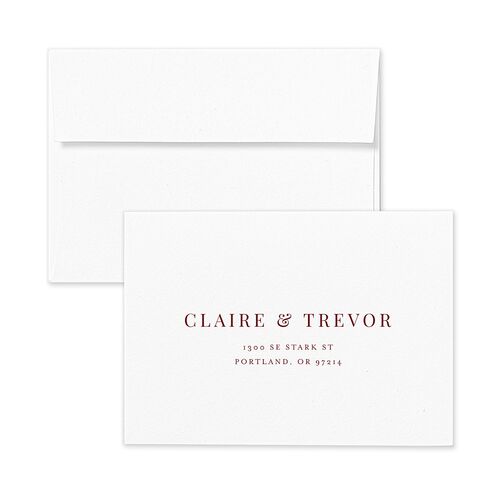 Elegant Lighthouse Response Card Envelopes White Maroon Return Address Signature Standard