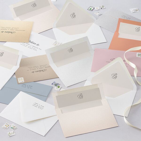 Vintage Script Envelope Liners Pure White Standard