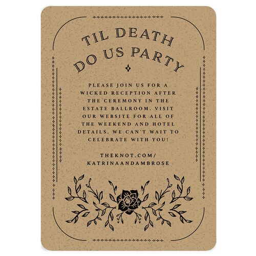Skeleton Spirits Wedding Enclosure Cards Latte Signature Rounded