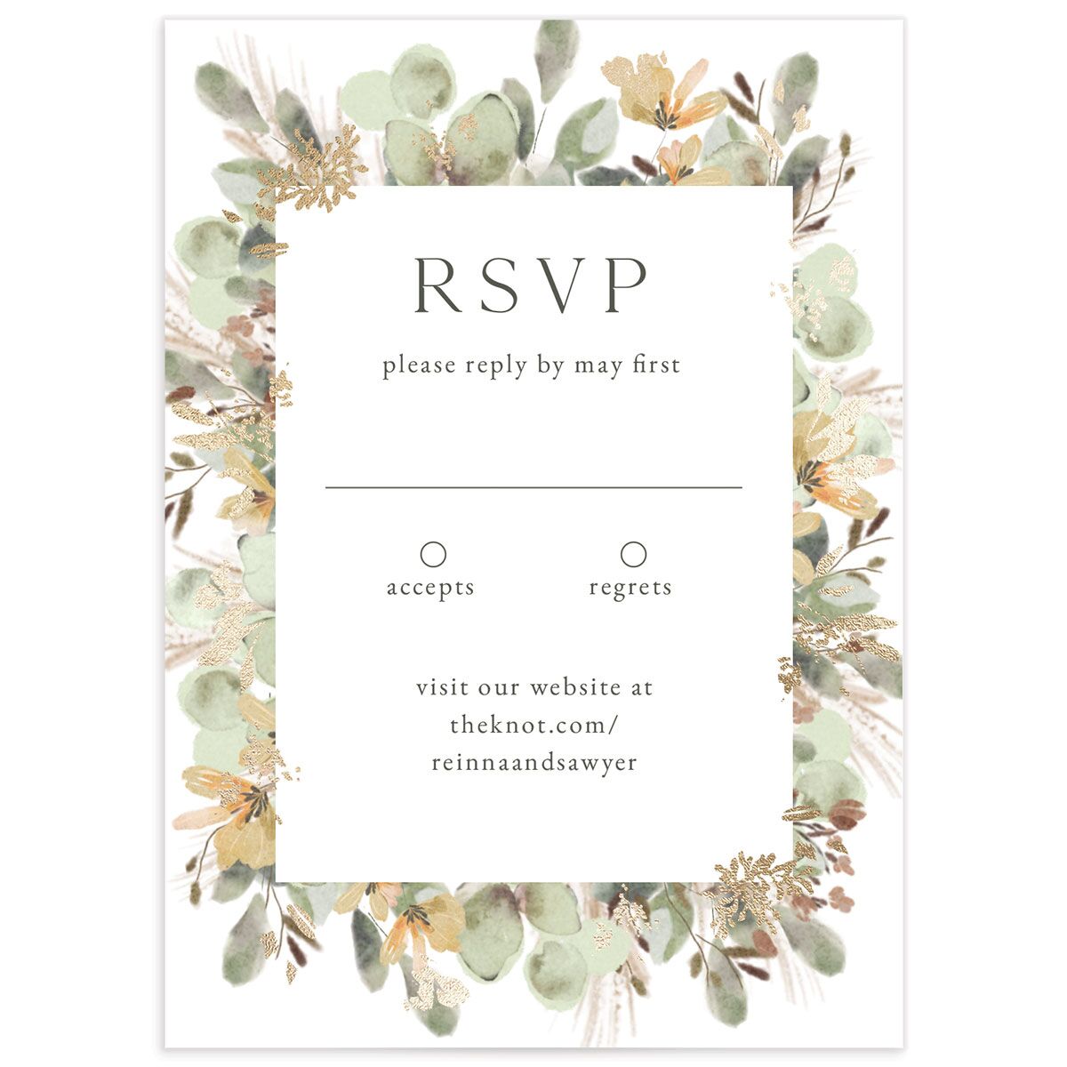 Eucalyptus Edges Wedding Response Cards
