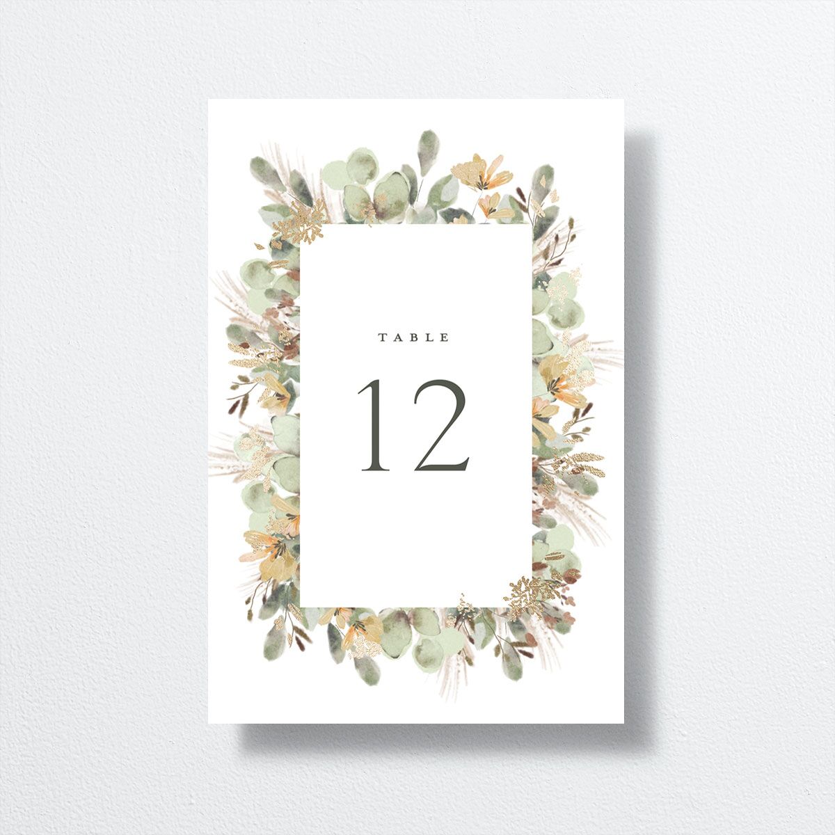 Eucalyptus Edges Table Numbers Gold Pure White Signature
