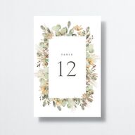 Eucalyptus Edges Table Numbers Gold Pure White Signature