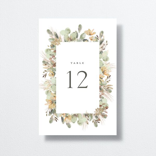 Eucalyptus Edges Table Numbers Gold Pure White Signature