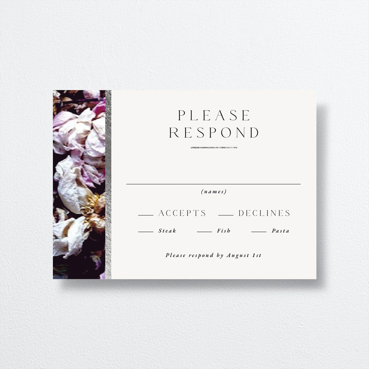 Magic Garden Wedding Response Cards by Vera Wang front in Purple