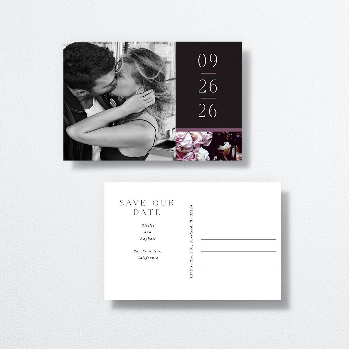 Magic Garden Save The Date Postcards  by Vera Wang front-and-back