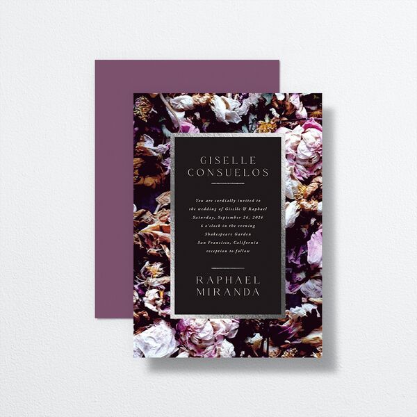 Magic Garden Wedding Invitations by Vera Wang Silver Plum Signature No