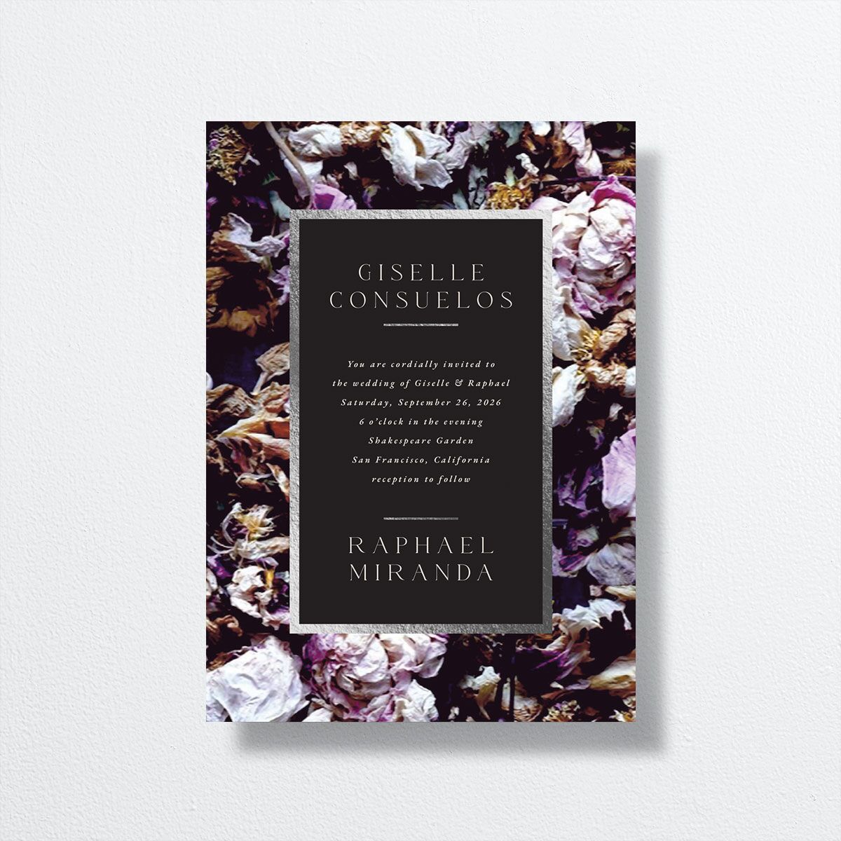 Magic Garden Wedding Invitations by Vera Wang Silver Plum Signature No
