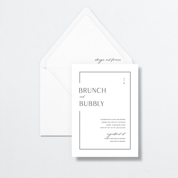 Modern Minimalist Bridal Shower Invitations by Vera Wang envelope-and-liner in White