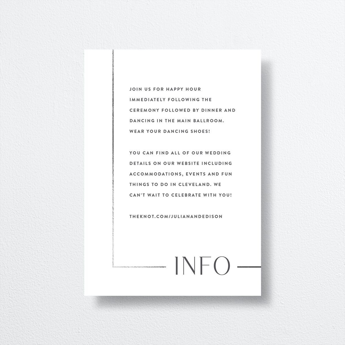 Modern Minimalist Wedding Enclosure Cards by Vera Wang Silver Pure White Signature