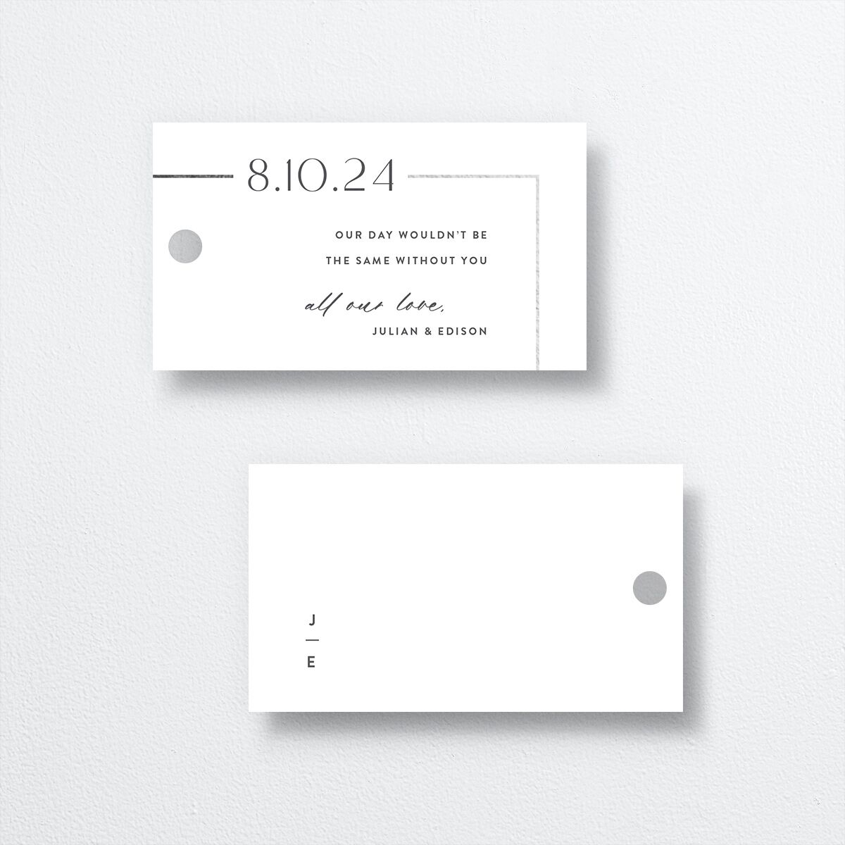 Modern Minimalist Favor Gift Tags by Vera Wang front