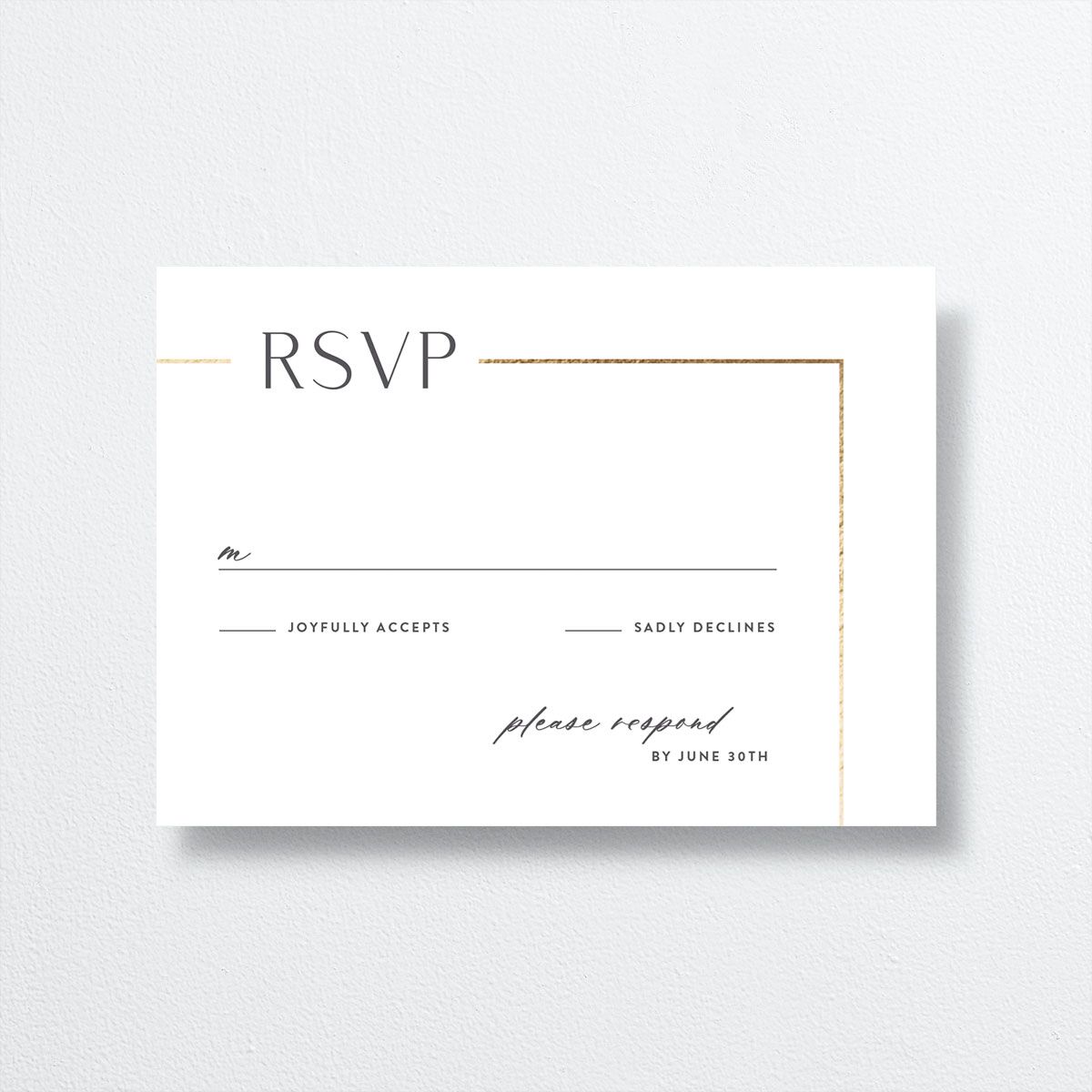 Modern Minimalist Wedding Response Cards by Vera Wang front in white