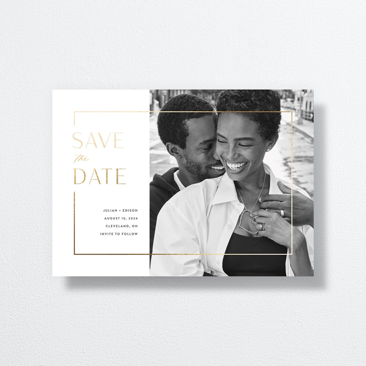 Modern Minimalist Save The Date Cards by Vera Wang front in White